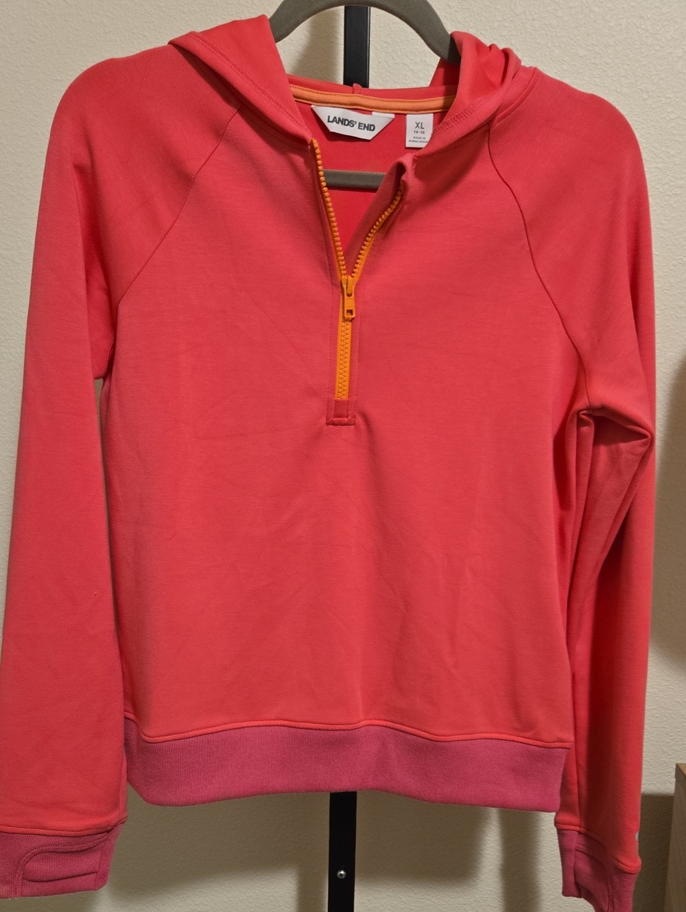 Lands End Girls 1/2 Zip Hoody